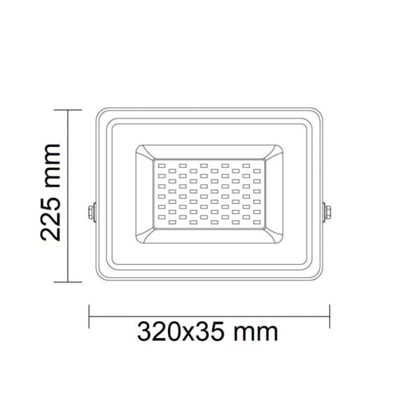 projecteur-led-100w-dimensions